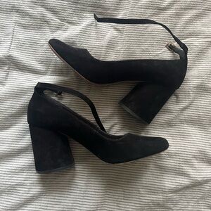 ASOS Black Block Heels with Adjustable Strap